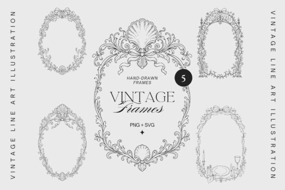 5 Vintage Baroque Frames: Graphics & Illustrations