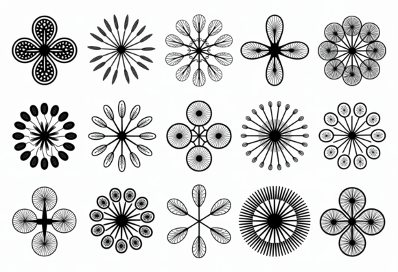 Abstract Floral Mandala SVG Clipart for Graphics & Crafts