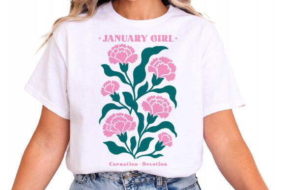 Birth Flower January Carnation SVG for Branding and Marketing