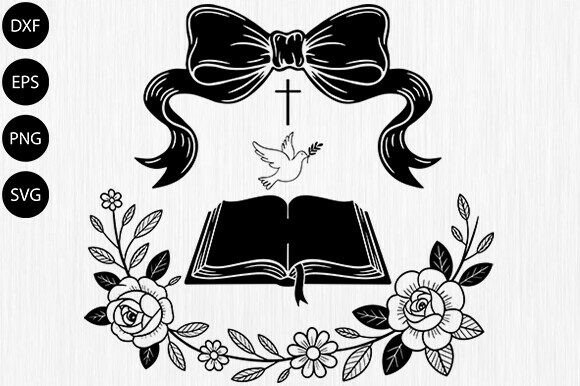 Christian Bible Dove Floral Frame SVG Review