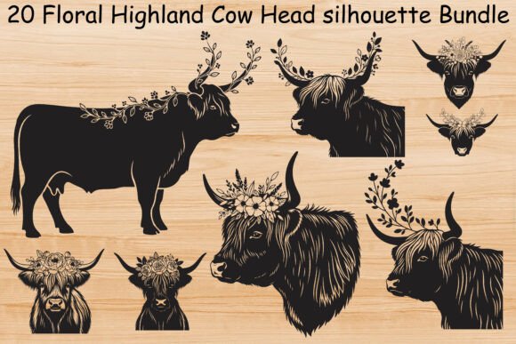 Cow Silhouette SVG Bundle: Graphics & Illustrations