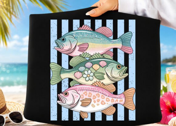 Cute Pastel Fish Coquette Fishing PNG: Graphics & Illustrations