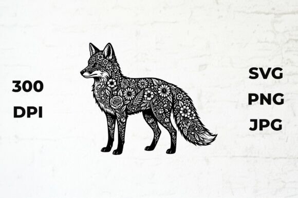 Detailed Fox Silhouette with Floral: A Crafts & Graphics Review