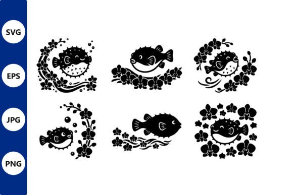 Fish Hibiscus Vector Art for Graphics & Illustrations