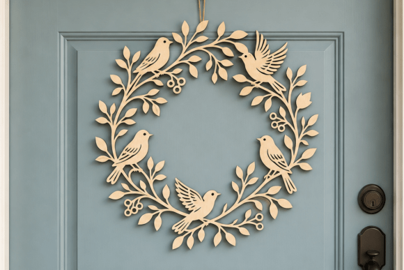 Floral Bird Door Wreath, Bird Wreath Review