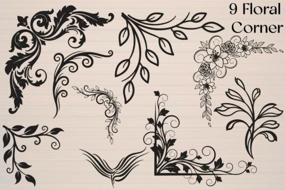 Floral Corner Bundle: Graphics for Crafts & Real Branding