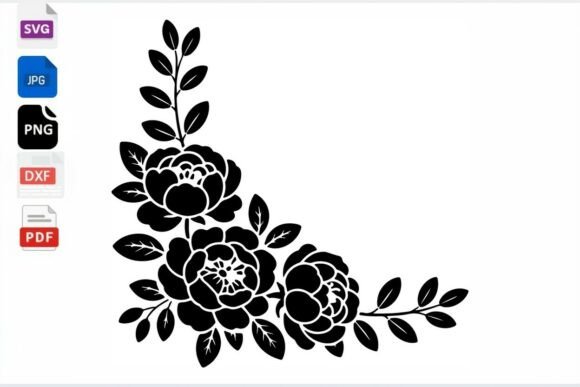 Floral Corner SVG Cut File Peony Rose Review