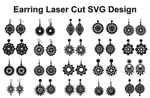 Floral Earrings SVG Bundle: Premium Graphics for Crafts