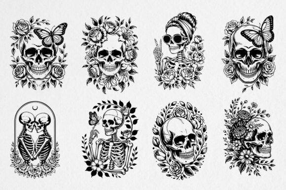 Floral Skull SVG Bundle: Premium Graphics for Crafts