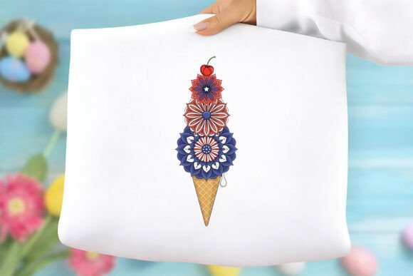 Patriotic Floral Ice Cream Free PNG Graphics Review