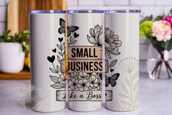 Small Business Floral 20oz Tumbler Wrap Graphics