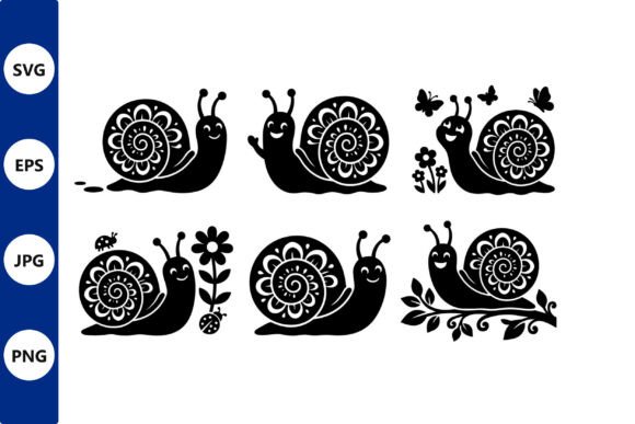 Snail Decorative Vector Pattern for Cricut and Handmade Projects
