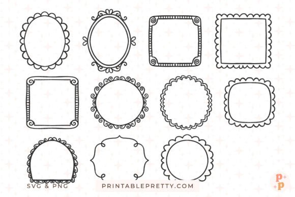 Whimsical Doodle Frames SVG PNG Graphics